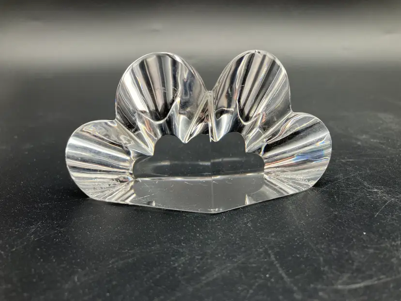 BIN - Vintage Daum Double Heart Paperweight P W Yenawine Daum France. As Is.
