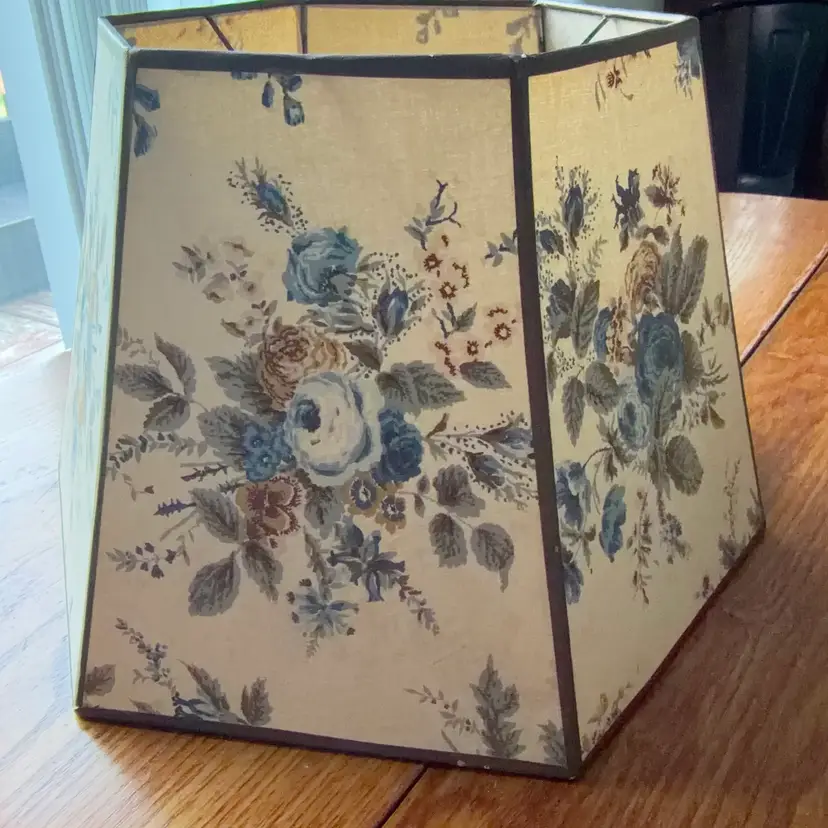 Vintage Blue And Green Paper Lampshade 9 Inches