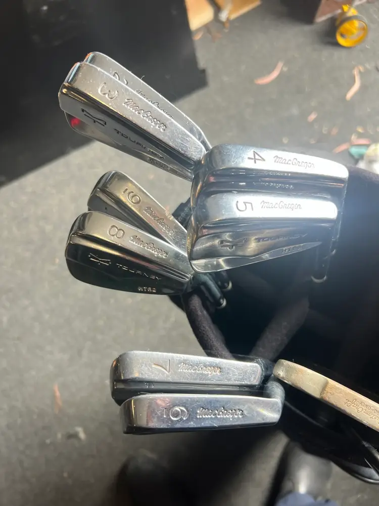 McGregor Tourney MTR2 Full Set IRONS 2-9 Putter 1 3 4 Persimmon Steel Shafts OG