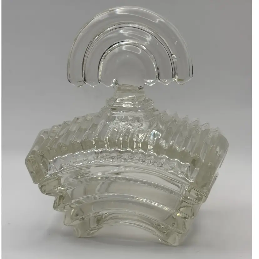 Art Deco Glass / Crystal Vanity Trinket Box