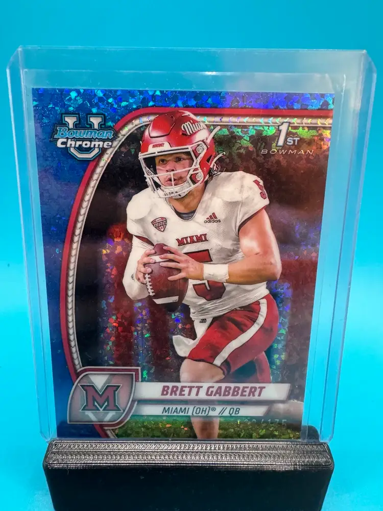 Brett Gabbert 1st Bowman Chrome U Blue Mini Diamonds Refractor /175 Miami (OH) Redhawks
