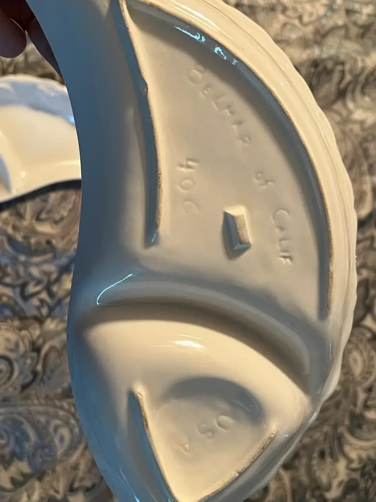 Vintage Belmar of California Divided 2-Piece White Chip & Dip Relish Tray