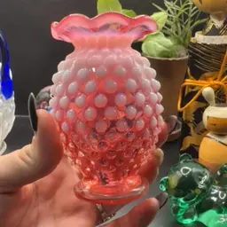 Fenton Cranberry Opalescent Mini Vase