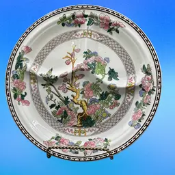 “Indian Tree”Warming Plate Booths Silicon China England Ceylon Ivory Rare! EUC