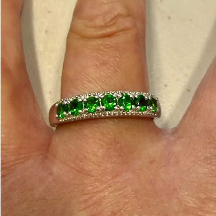 STS Chuck Clemency Sterling Silver Chrome Diopside Band Ring Size 10, 2.7g