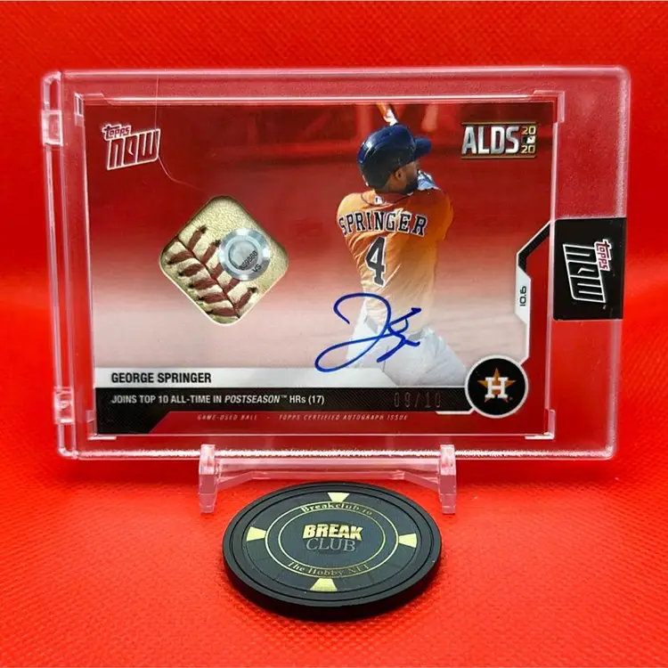 George Springer 2020 Topps NOW ALDS Auto Relic #09/10 Houston Astros