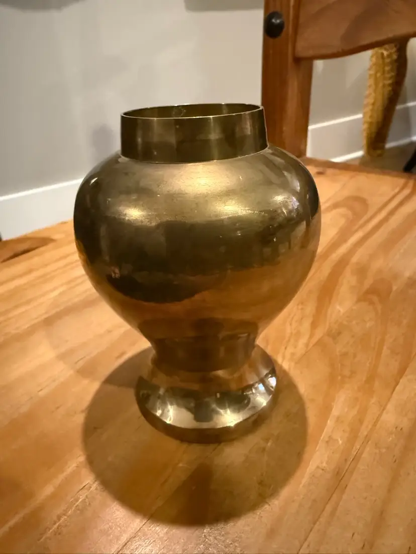 Solid Brass Vase / Ginger Jar