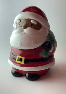 Adorable Ceramic Santa Treat Candy Jar