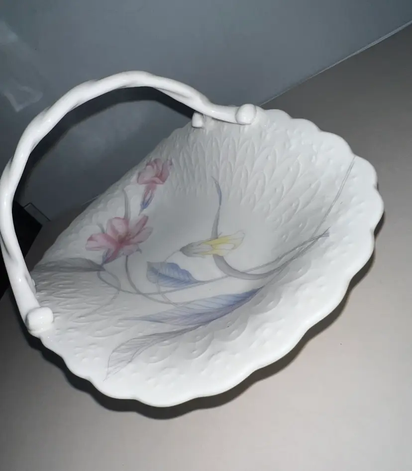 Vintage Mikasa Eden’s Garden Candy Dish With handle Cottagecore