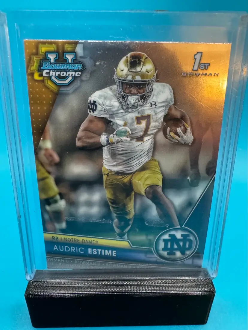 Audric Estime 1st Bowman Chrome U Notre Dame Fighting Irish
