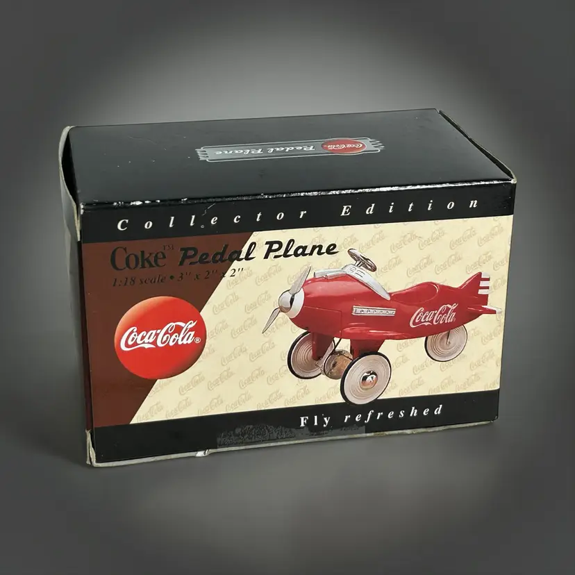 Coca-Cola Coke Pedal Plane Collector Edition 3"X3"X2" 1997 New in Box