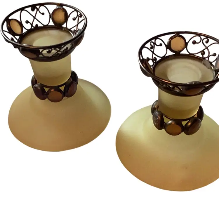 Elegant Frosted Candle Holders