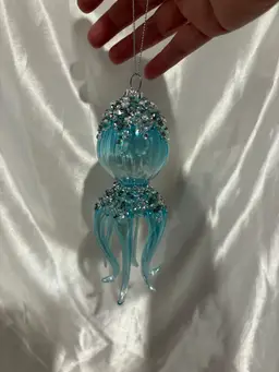 Jelly fish blown glass ornament