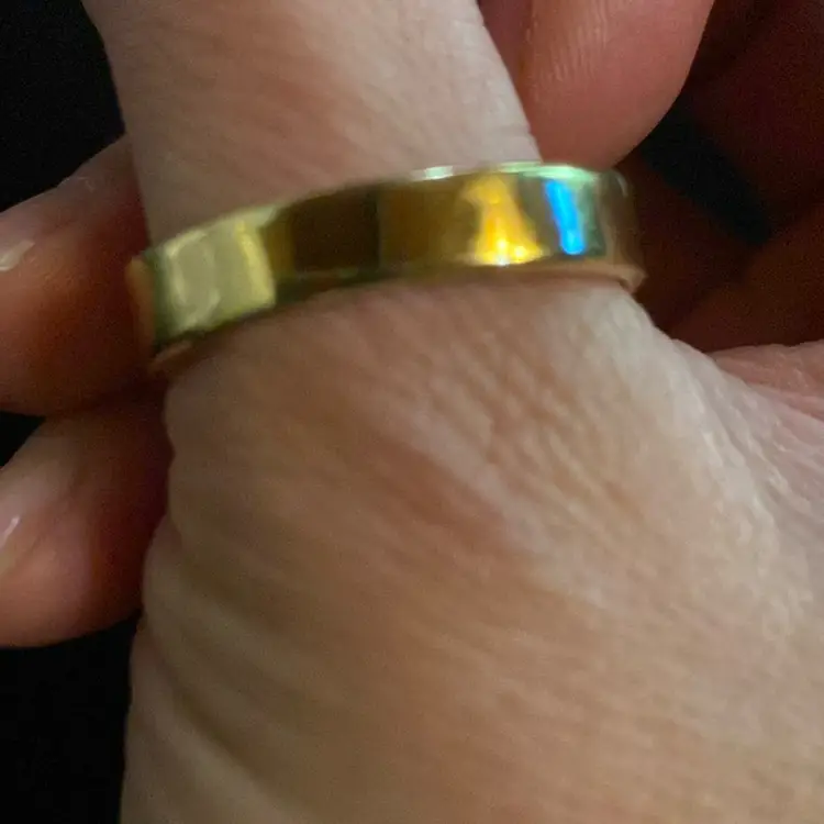 Goldtone Open Sides Faux Diamond Ring Size 13