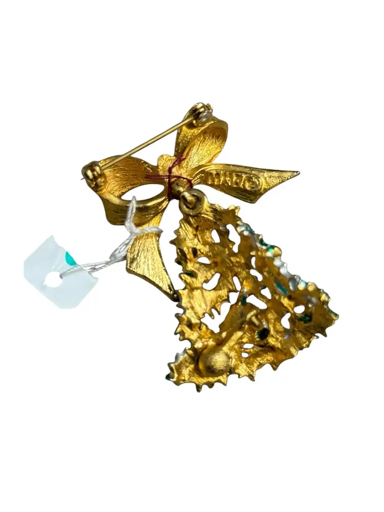 MYLU Vintage Bell Christmas Tree Brooch