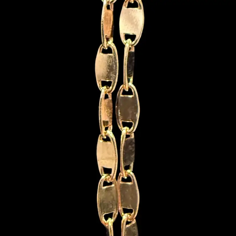 Vintage Itaor Italy 925 Sterling Silver Gold Vermeil Overlay Delicate Oval Link Chain 20”, 4.9g