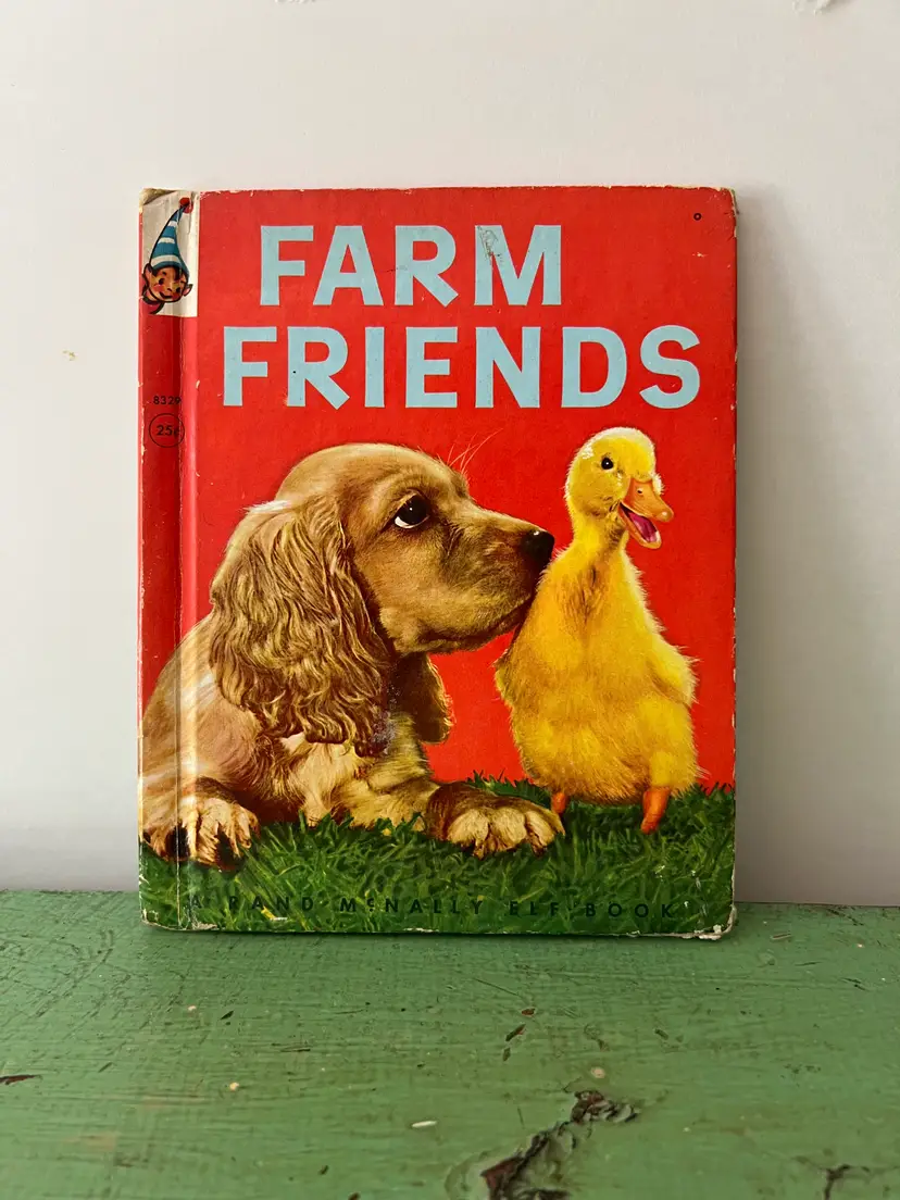 1956 Farm Freinds. A Rand McNally Book. Vintage Children's Book. Easter Basket Filler Display