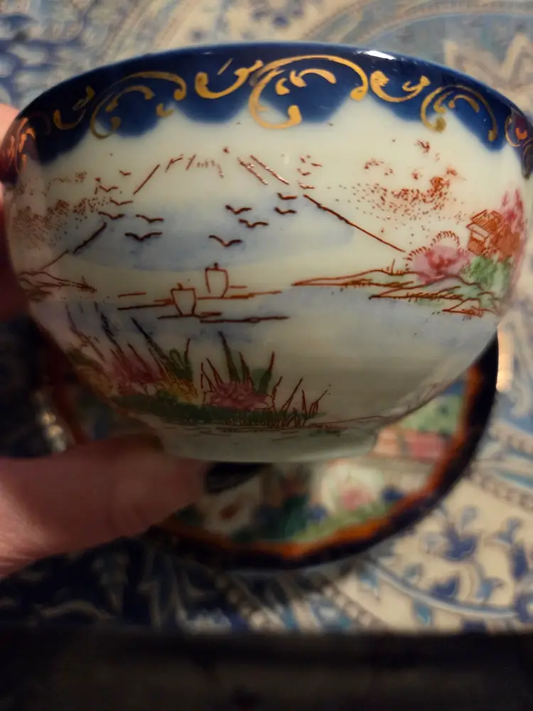 Vintage Japanese Geisha Women Teacup & Saucer