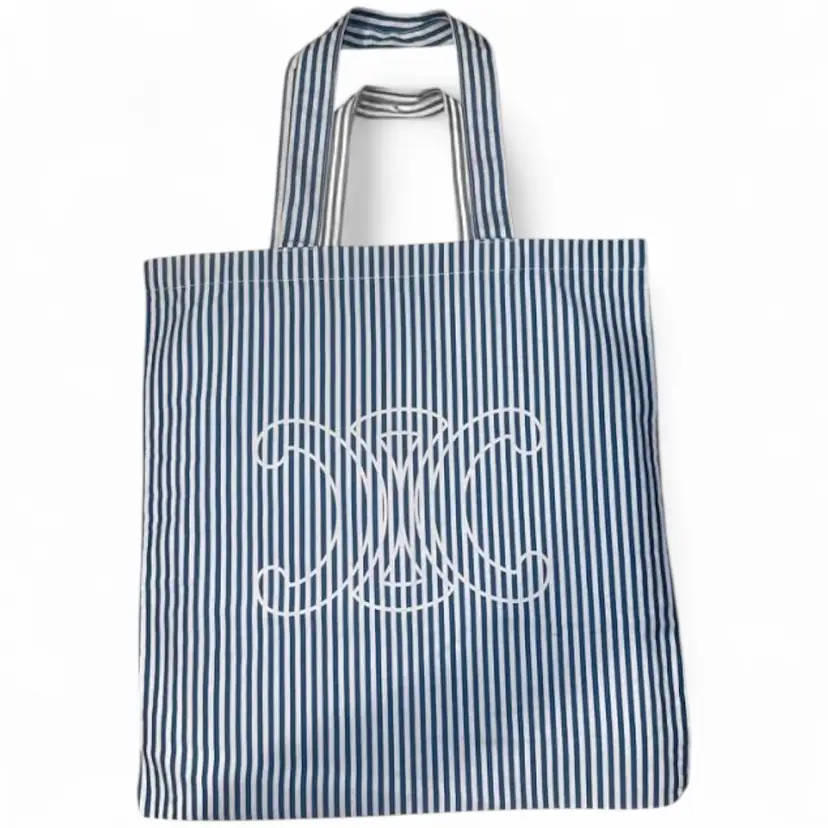 Celine Medium Stripe Tote – Blue & White