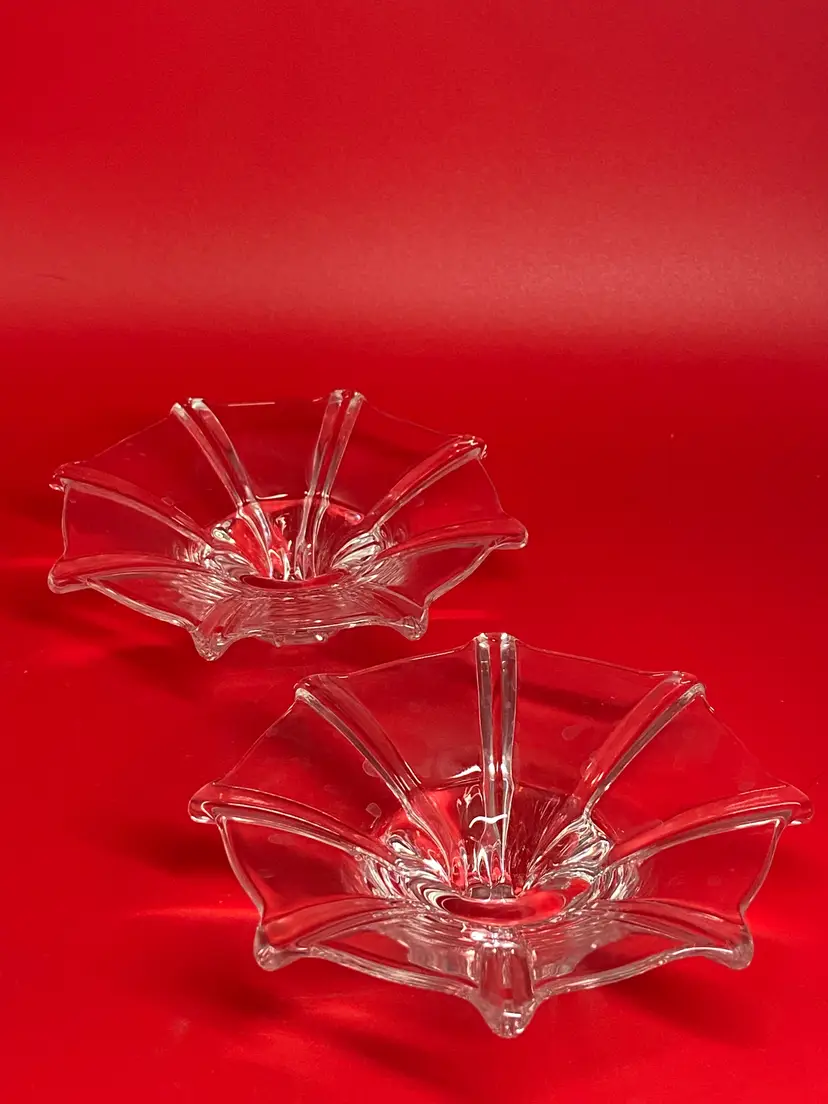 2 Vintage Lead Crystal Candle Holders