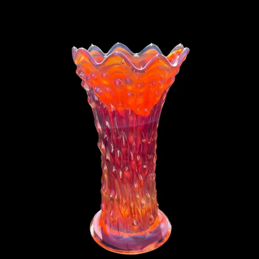 Fenton Carnival Glass April Showers Swung Glass Vase
