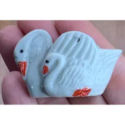 VTG Tiny Swan Toothpick Holder. White Ceramic