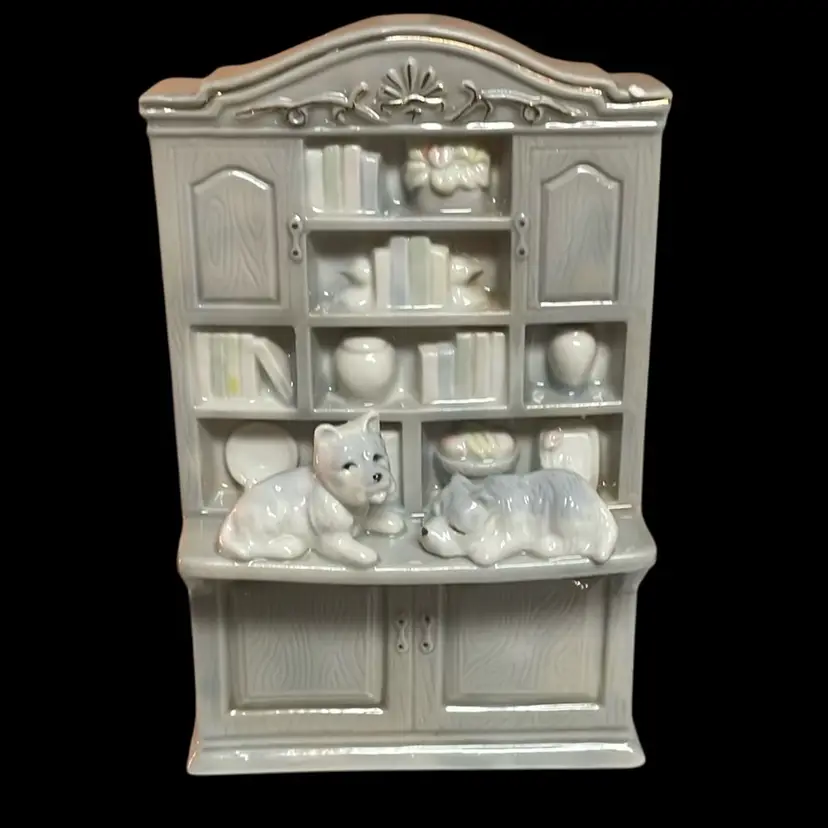 Vintage The Study Ceramic With Puppies