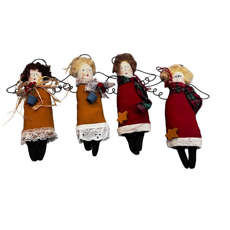 014 vintage Fabric angel 6 inch Christmas tree ornaments
