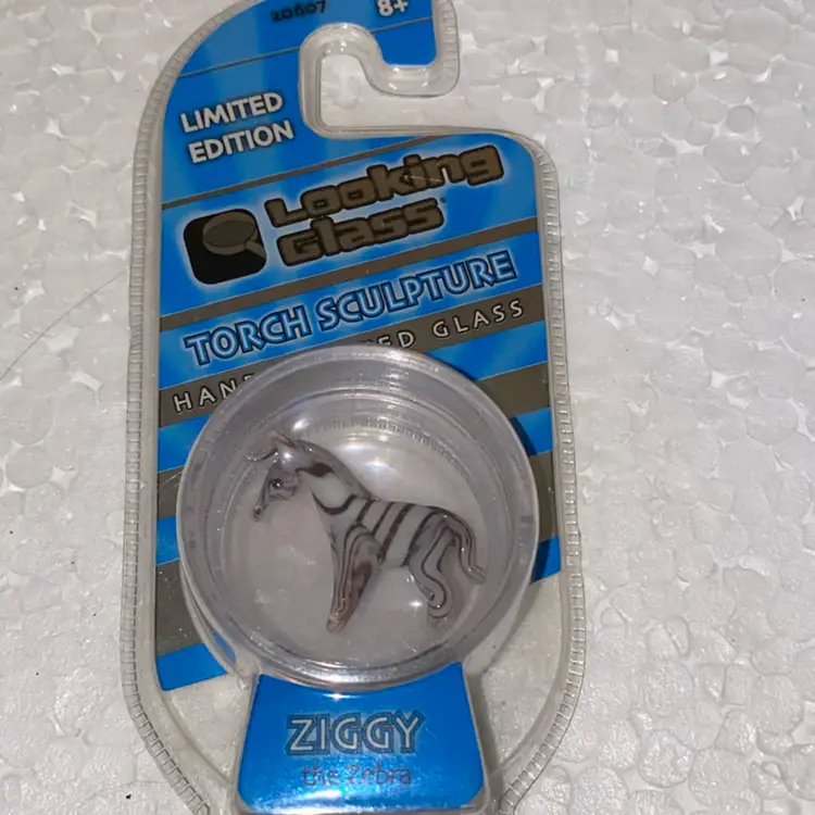 33% Off Sale- Limited Edition Looking Glass Torch Sculpture Ziggy The Zebra  Front And Back Photos (was $12)