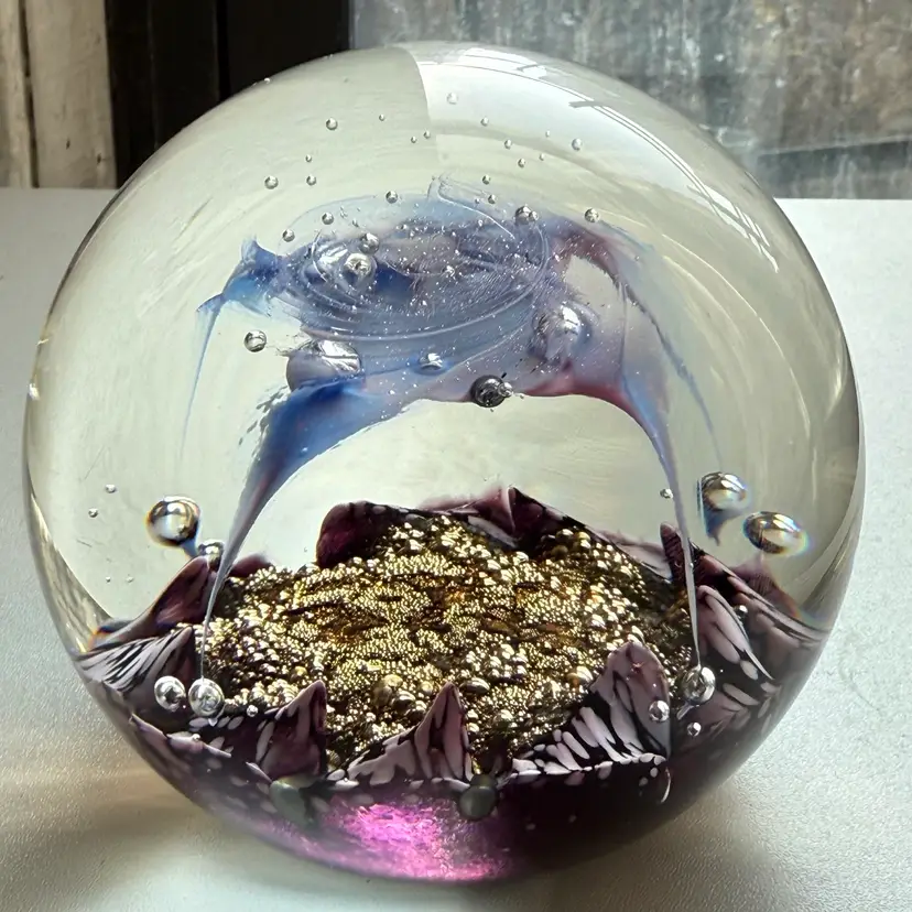 Selkirk Glass Scotland Limited Edition “Skyhawk” Paperweight #468/500 1990 3.5”