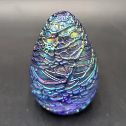 Glass Eye Studio textured iridescent glass paperweight 1996