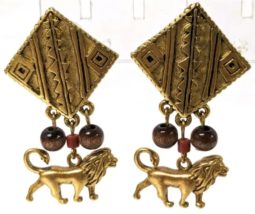 Vintage Signed Disney The Lion King "Simba" Earrings
