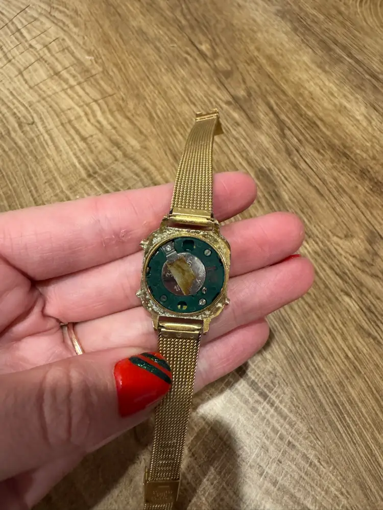 VTG Texas Instrumenets Quartz Watch Women Gold Tone LCD Digital ~Missing Back