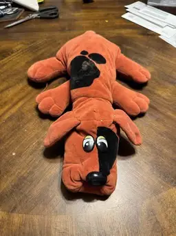 Vintage 1985 Tonka Pound Puppies 18" Plush Dog Brown w/ Black Spots Floppy Ears