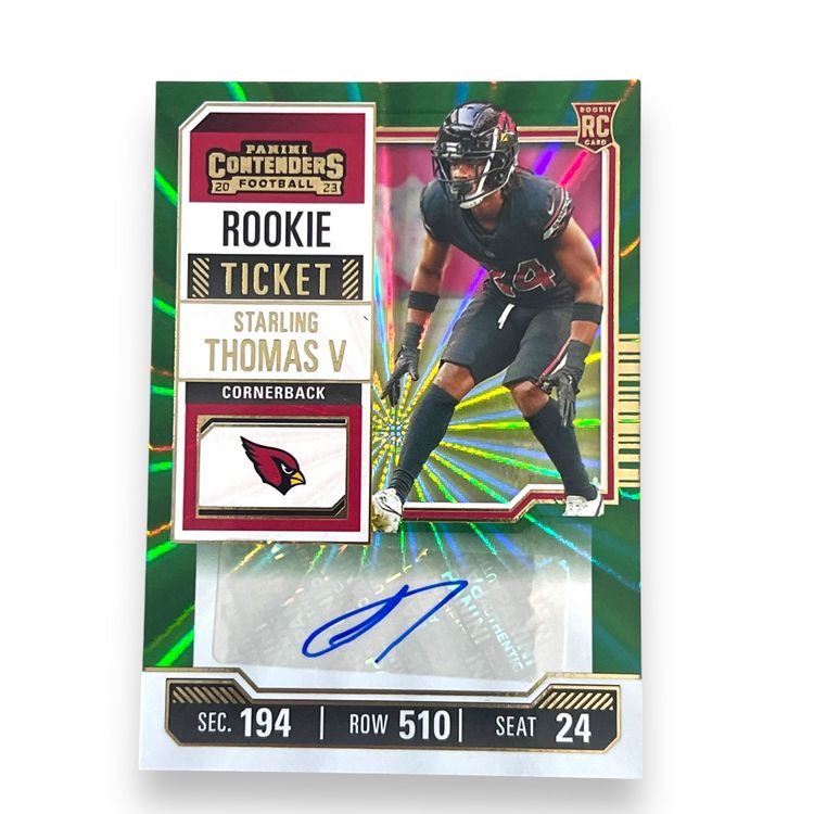 2023 Panini Contenders Starling Thomas V RC Opening Kickoff Rookie Ticket Auto