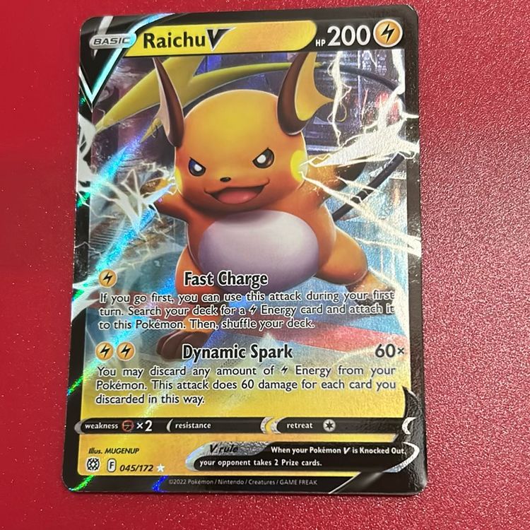 Raichu V - 045/172 Brilliant Stars Ultra Rare Pokemon - NM/MINT