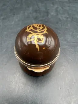 VTG H Samuel Brown Trinket/Pill Box With Rose