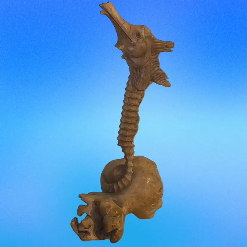 Wooden Seahorse, Rare , Read Description
