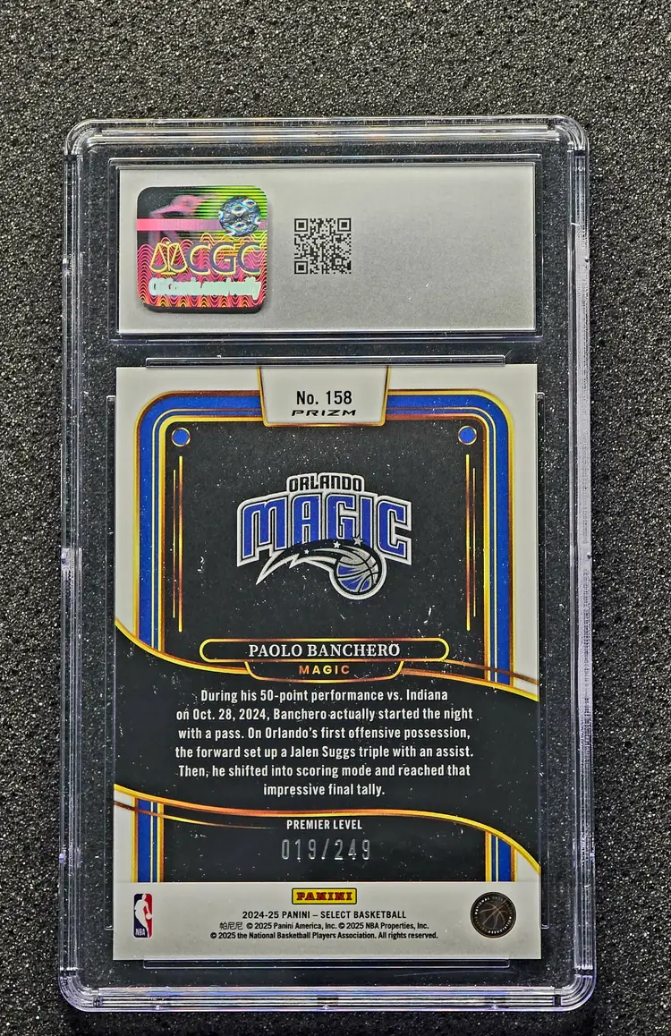2024 Panini Select Paolo Banchero #158 Premier Level Scope Prizm /249 CGC 9 Mint