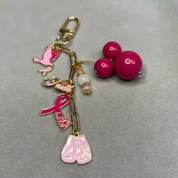 Pink Ribbon Purse/backpack Charm “faith”