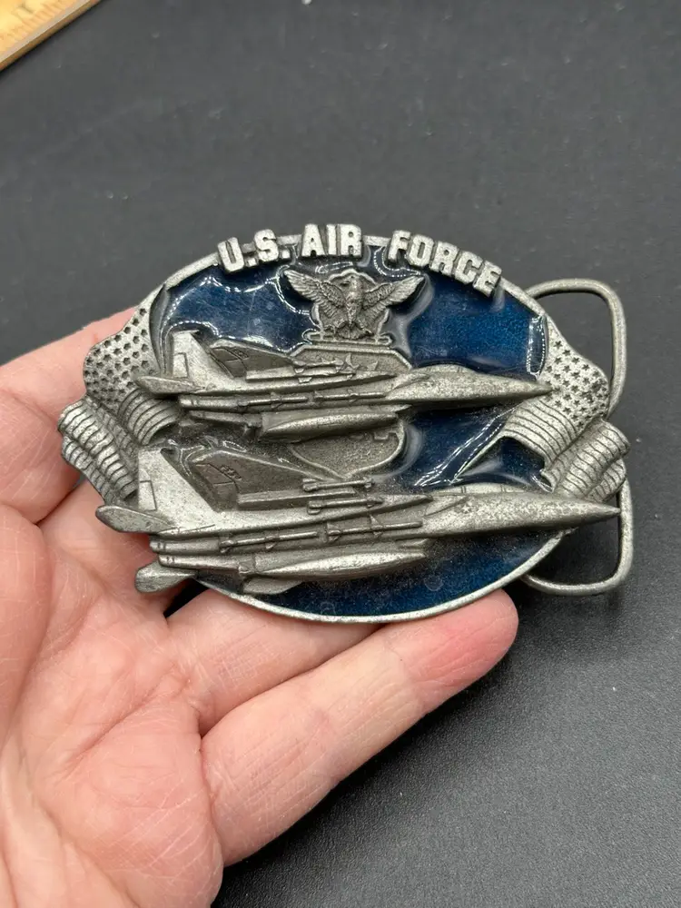 Vintage 1982 Bergamot Brass Works US Air Force Military Belt Buckle Made USA