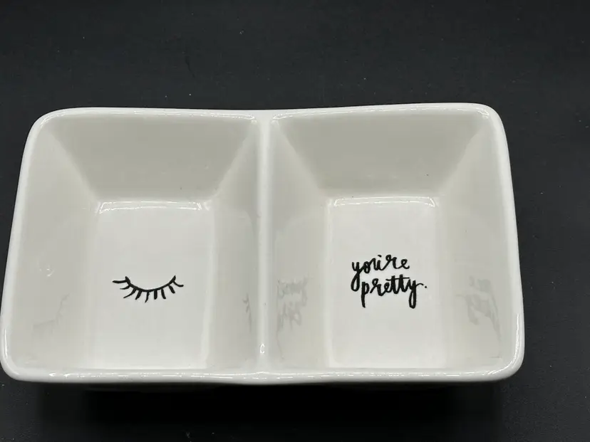 Rae Dunn Artisan Collection Ceramic Trinket Tray "You’re Pretty"  8' x 5"