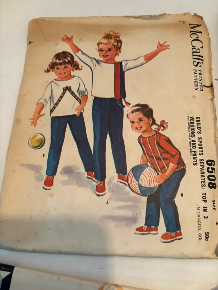 Vintage Lot of 6 McCalls Sewing Patterns Childs-Girls & Boys from 1962-1990