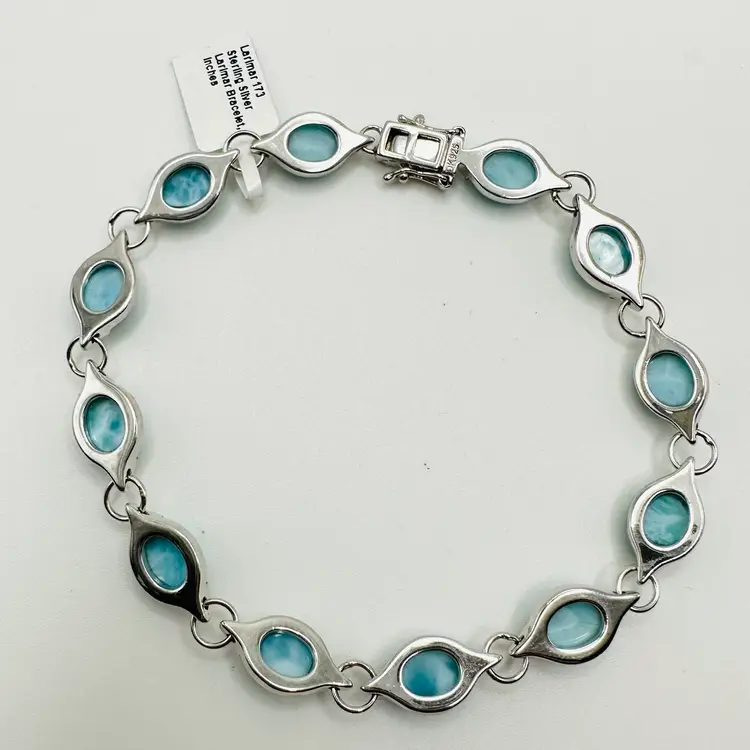 Beautiful Sterling Silver Larimar Bracelet NWT Retail $225, 8 Inches