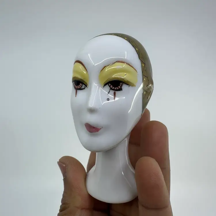 Miniature Porcelain Flapper Girl Head Figurine