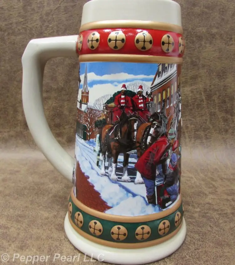 Anheuser-Busch 1994 Budweiser Holiday Stein Hometown Holiday Christmas 661