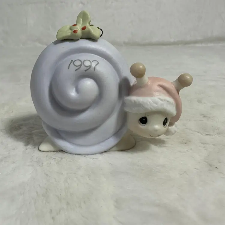 Precious Moments Annual Ornament 1997 Snail Slow Down for the Holidays by Enesco
