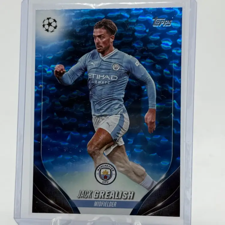 Jack Grealish 2023-2024 Topps UEFA Champions League Icy Blue Foil 74/75 Manchester City