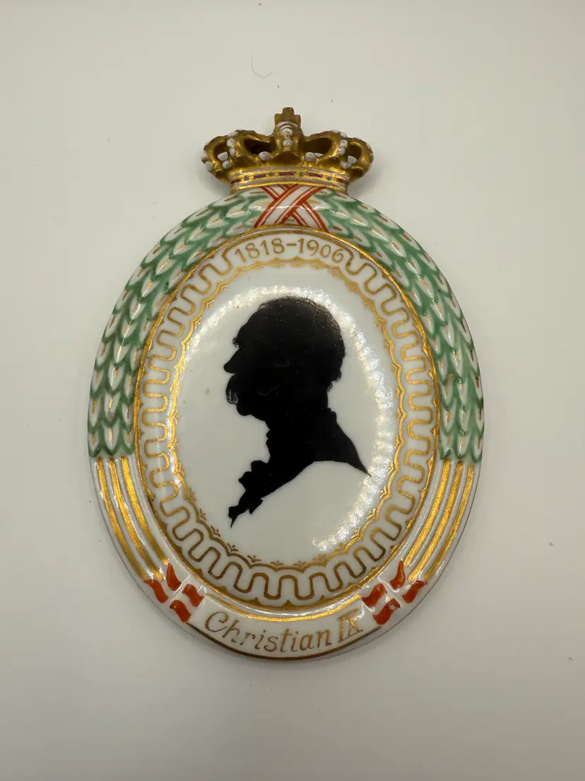 Royal Copenhagen Commemorative Plaque King Christian IX 1900s