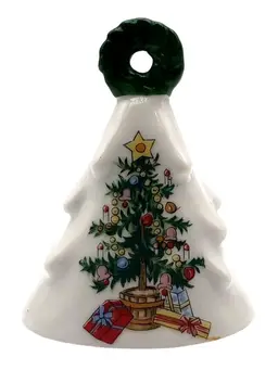 Lefton Christmas Tree Bell Ornament Ceramic Vintage Japan